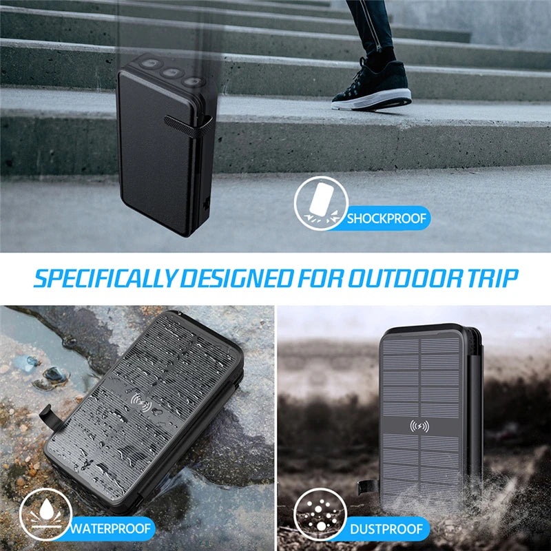 43800mAh Wireless Solar Power Bank | Fast Charging & Eco-Friendly