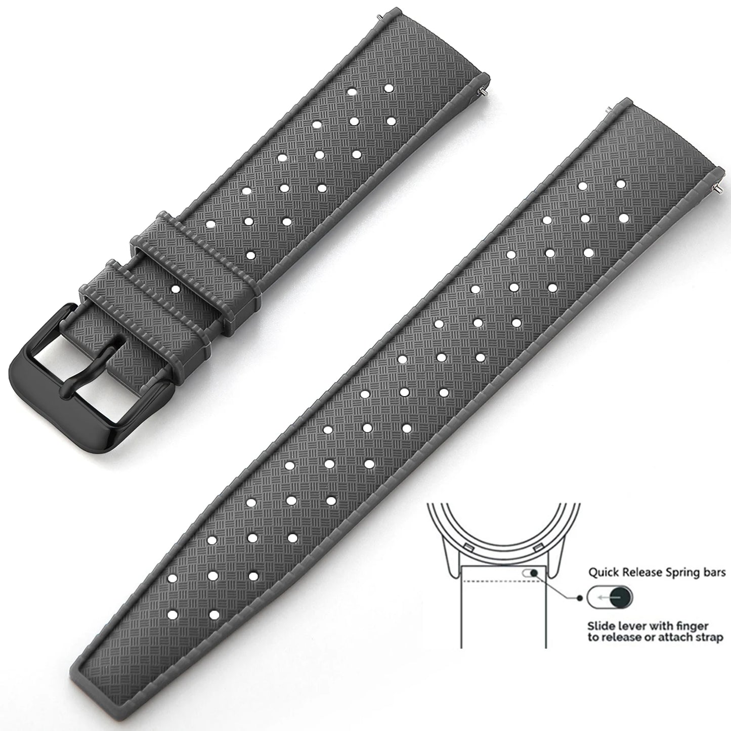 Tropical Silicone Watch Band | Quick Release Rubber Strap