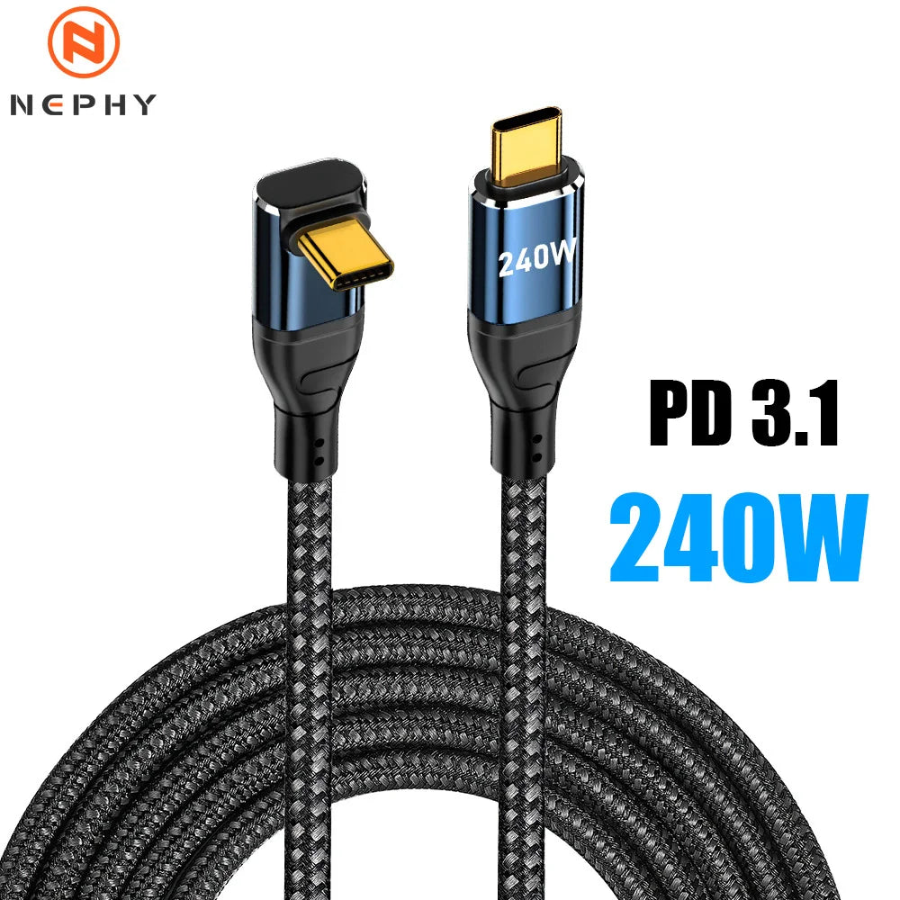 240W USB Type C Fast Charge Cable | Compatible with Phones & Laptops