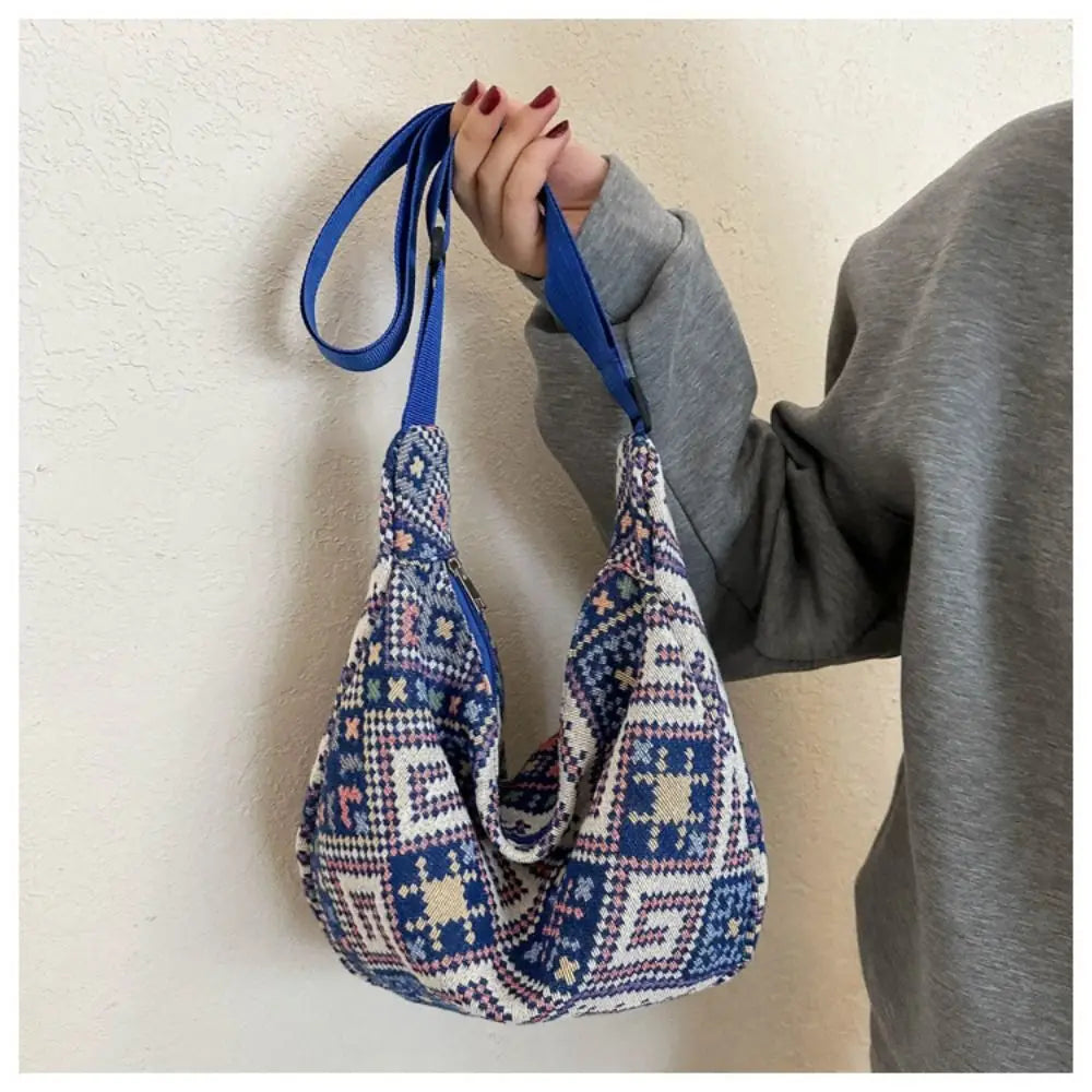 Fashionable Large-Capacity Canvas Shoulder Bag for Women