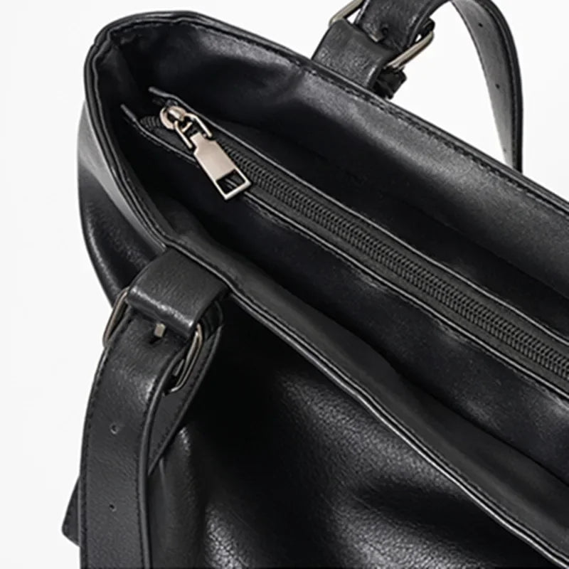 Soft Leather Tote Bag for Men | Large Capacity Business Casual
