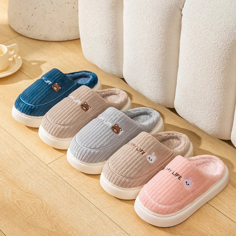 Warm Cotton Slippers for Women | Cozy Non-Slip Indoor Shoes