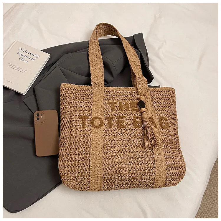 Hand-Woven Summer Handbags | Large Capacity Tote with Tassel