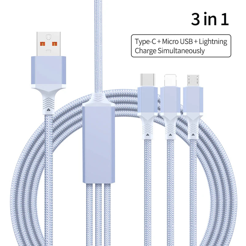 Multi Charging Cable 5 in 1 | Fast Nylon Braided USB Cord