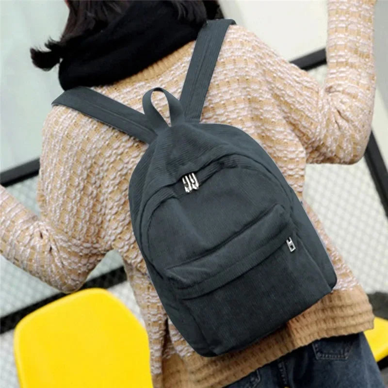 Trendy Corduroy Backpacks for Students | Stylish School Bags