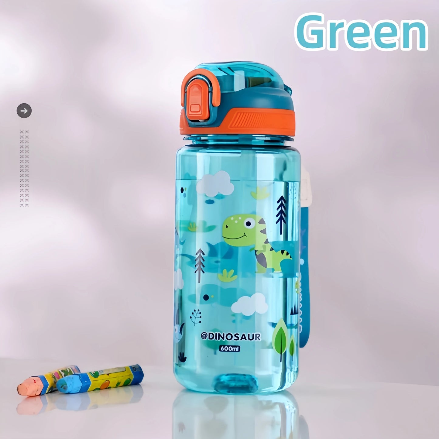 Kids Dinosaur Water Bottle | Leakproof Sippy Cups with Straw