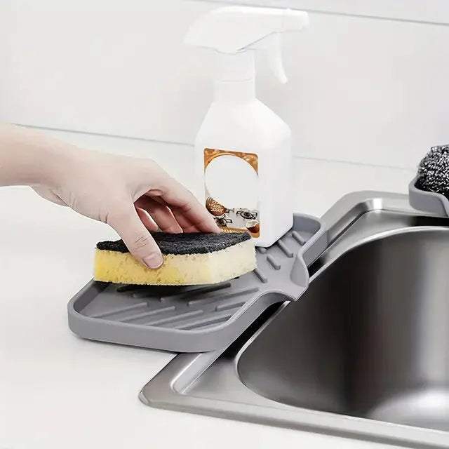 Versatile Silicone Kitchen Storage Rack Tray with Drainage Solution