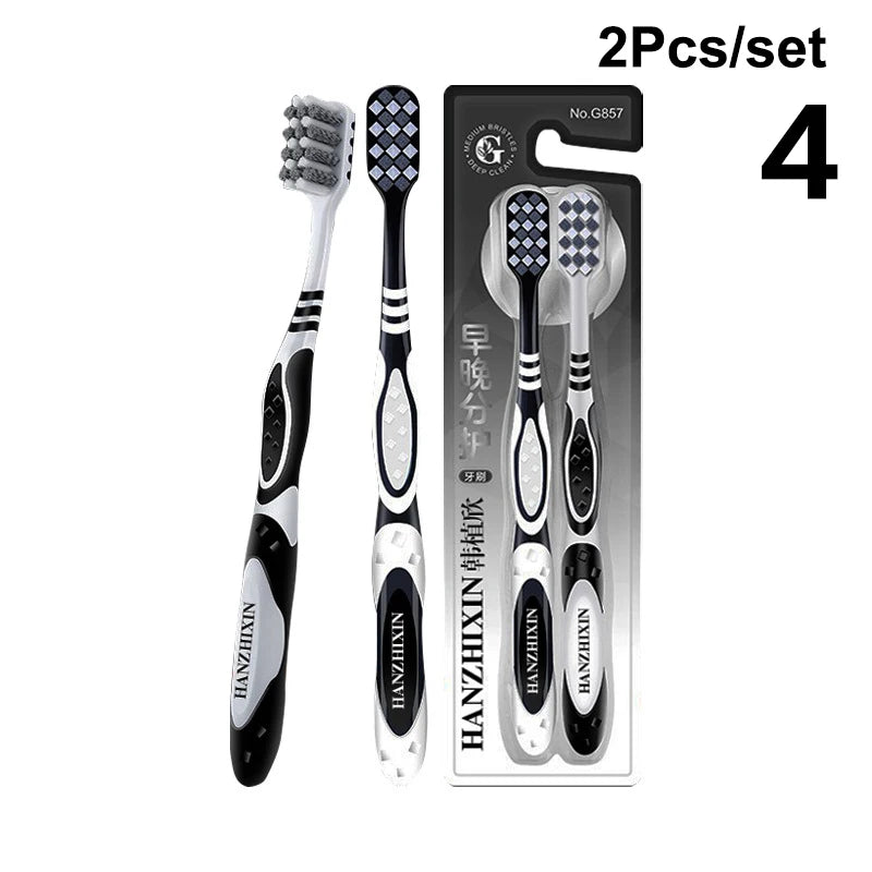 2 Pcs Whole Mouth Clean Toothbrush Ultra-Fine Soft Hard Bristle Toothbrush For Adults Excellent Cleaning Effect Whitening Teeth