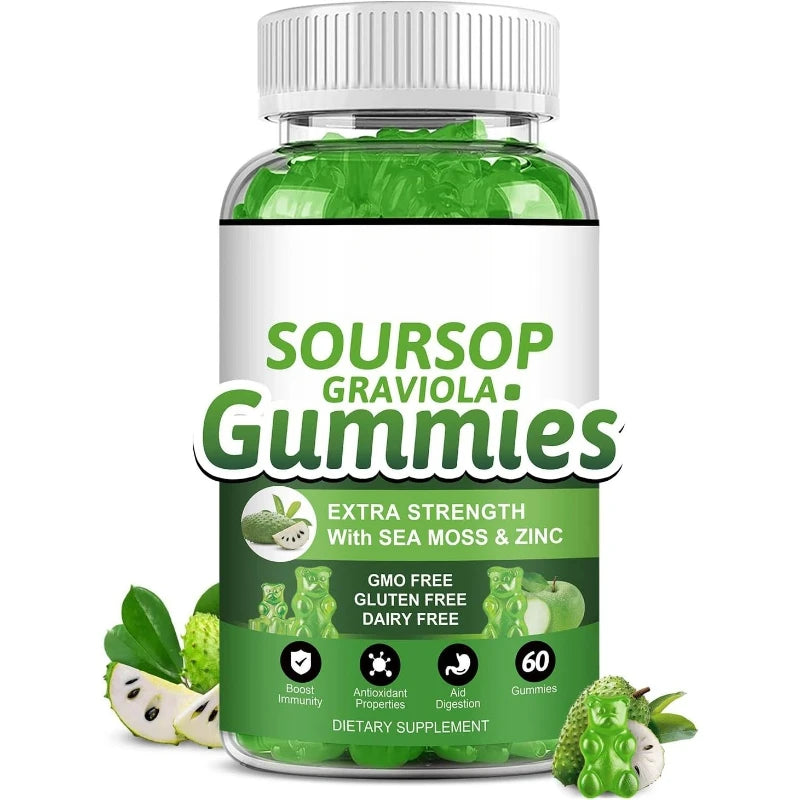 Soursop Graviola Gummies with Sea Moss & Vitamin C | Immune Support