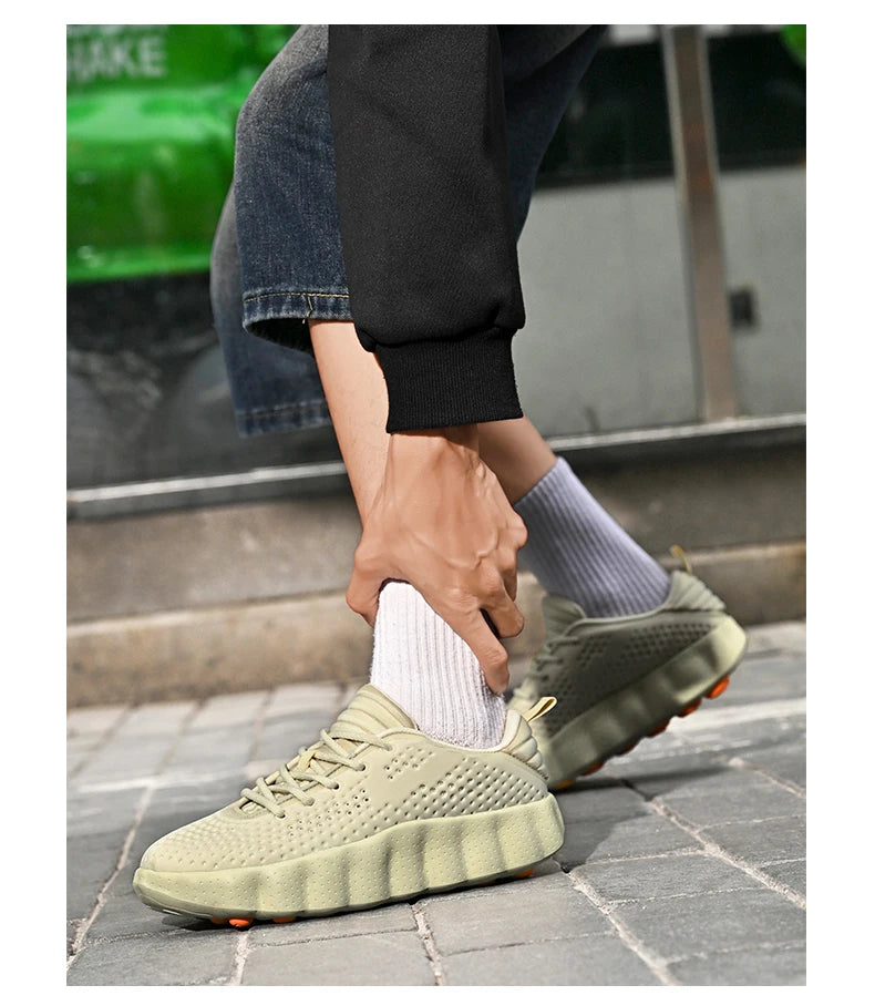 Men's Casual Thick Sole Sneakers | Breathable Summer Walking Shoes