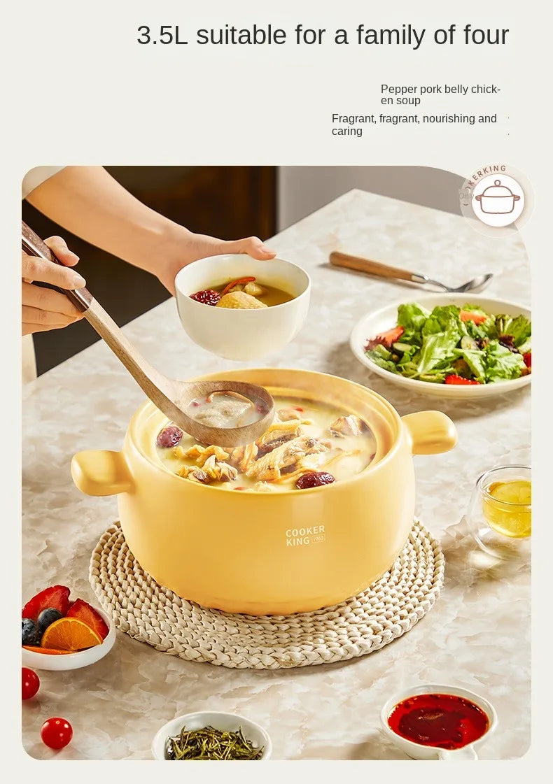 High-Temperature Resistant Ceramic Casserole Pot for Gas Stoves