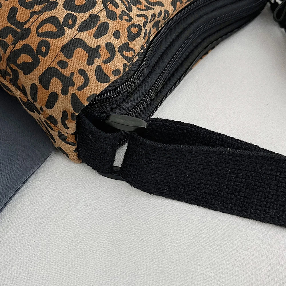 Large Capacity Leopard Print Commuter Bag | Stylish Crossbody