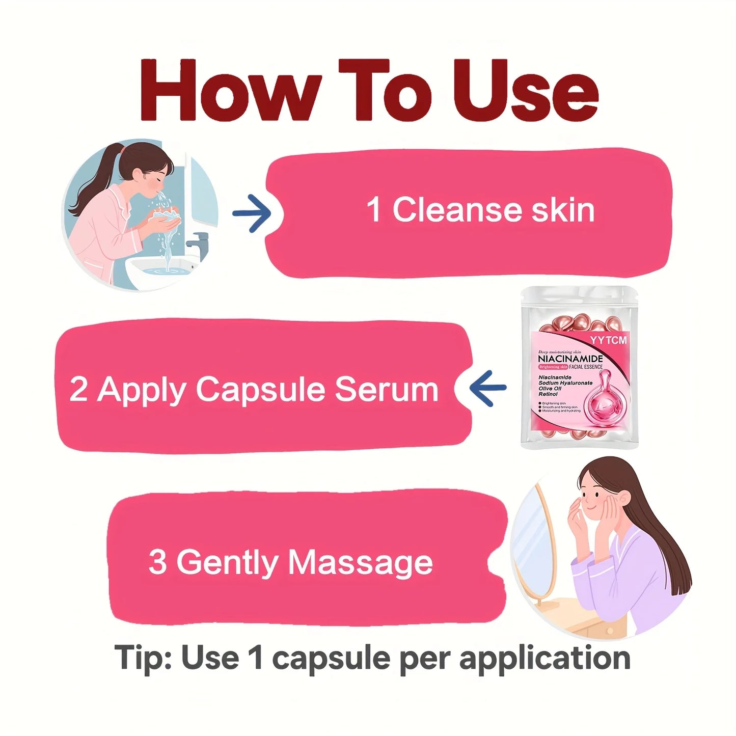 Niacinamide Facial Essence Capsules for Radiant Skin