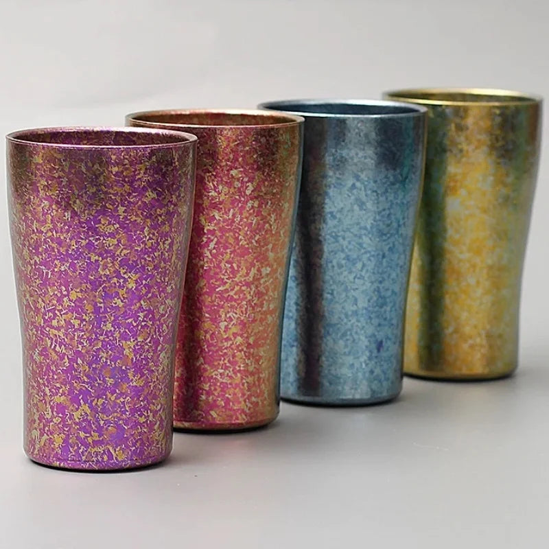 Vintage Pure Titanium Coffee Mug | Double-Layer Insulated Design