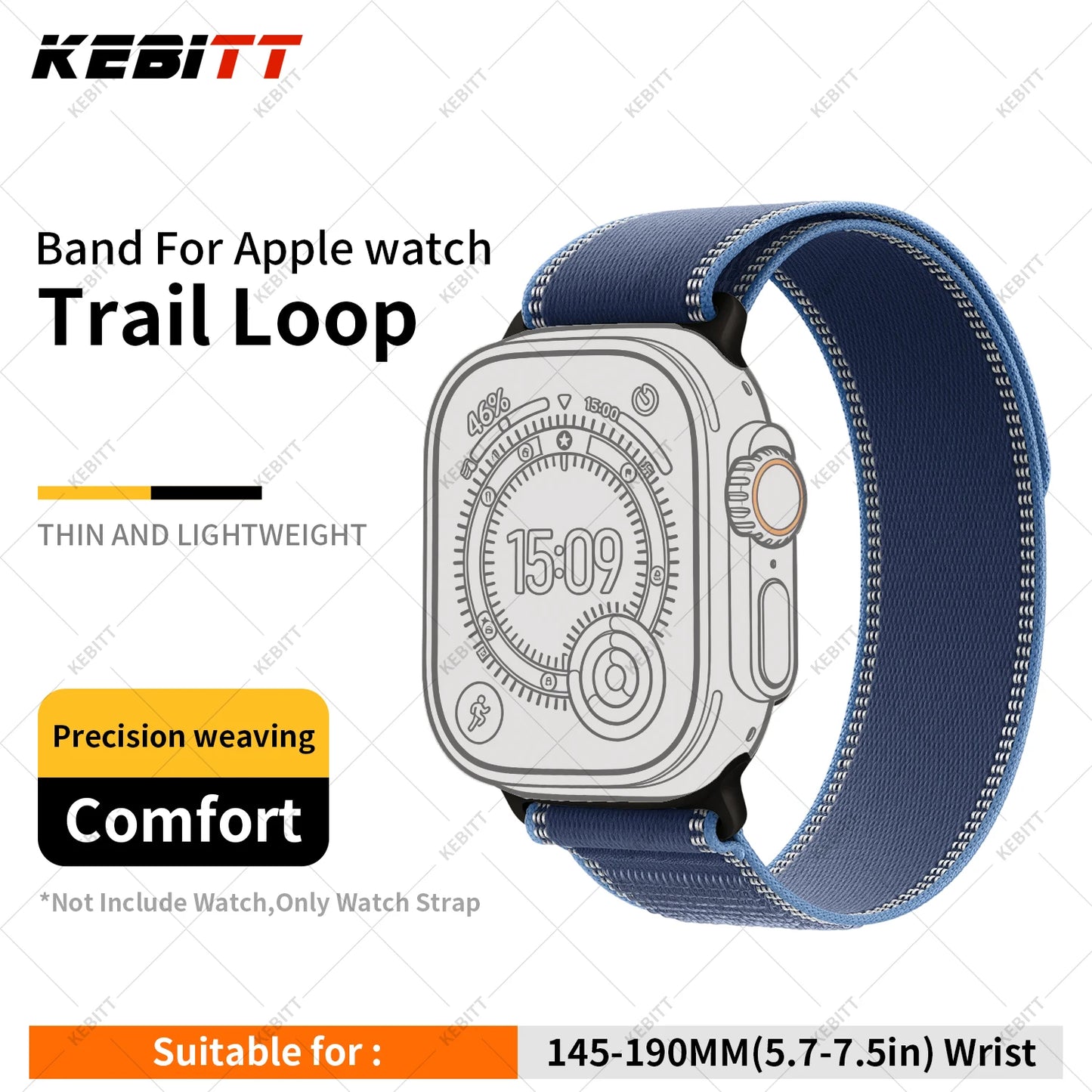 High-Quality Nylon Strap for Smartwatches | Natural Titanium Finish