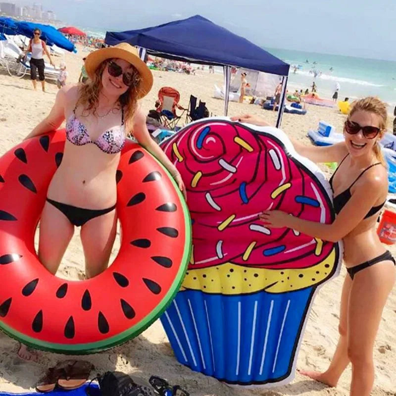 Inflatable Pineapple Watermelon Pool Float | Summer Fun Swim Ring