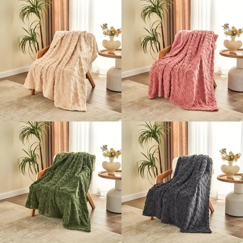 Extra Thick Plush Fleece Blanket | Soft All-Season Throw for Comfort
