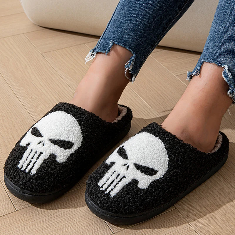 Women's Cartoon Halloween Plush Slippers | Cozy Indoor House Shoes