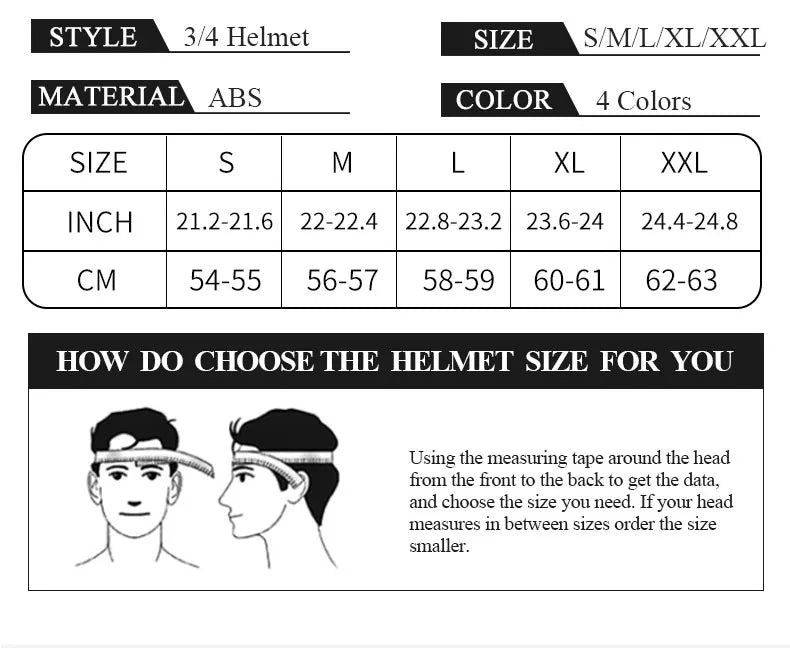 Half Face Double Lens Motorcycle Helmet | Stylish & Safe