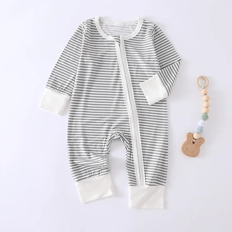 Bamboo Fiber Long-Sleeved Rompers for Infants | Cozy Comfort