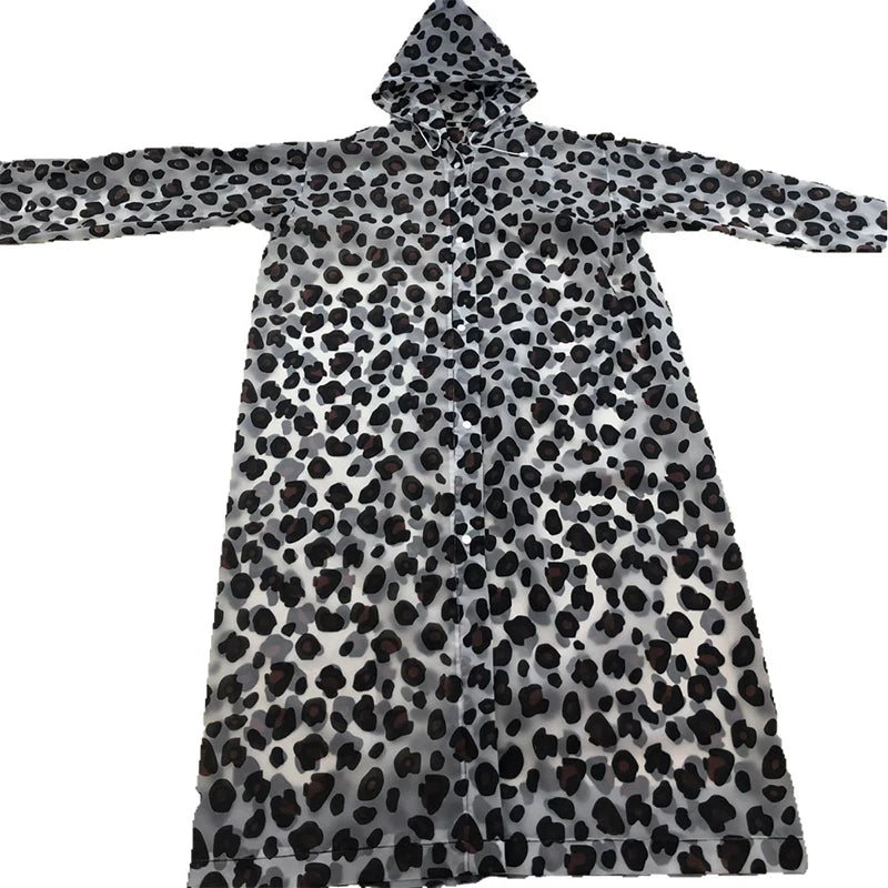 Lightweight Leopard Print Rain Poncho | Packable & Windproof
