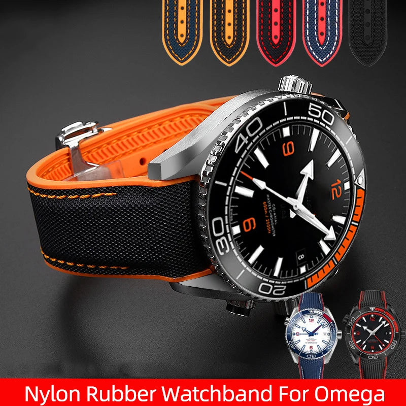 Versatile Nylon Rubber Watchband | Durable Comfort Strap
