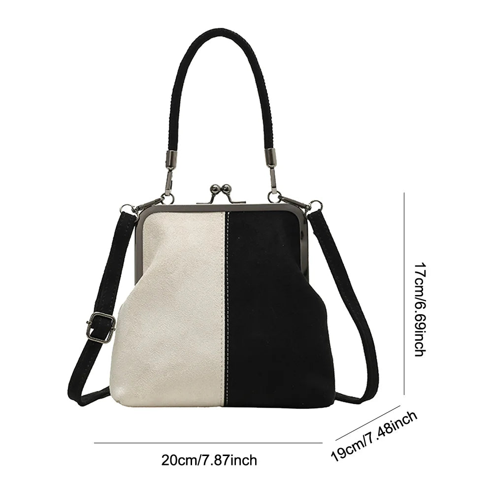 Bolso Bandolera Grande Vintage con Clip para Mujer | Elegante y Práctico