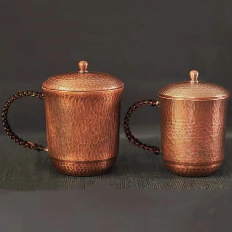 Vintage Pure Copper Coffee Cup with Lid | Moscow Mule Tumbler