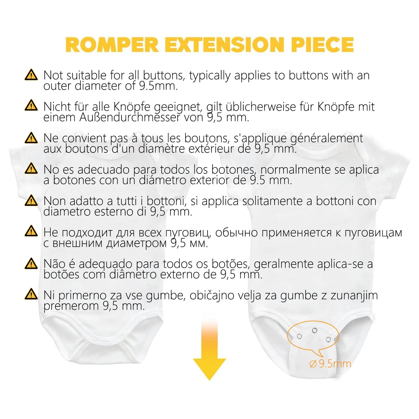 Extensiones para bodys de bebé | Alarga la ropa de tu bebé sin esfuerzo