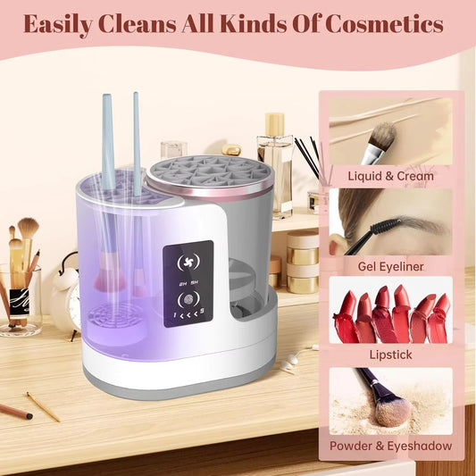 3 in 1 Electric Makeup Brush Cleaner & Dryer Machine - Portable Tool