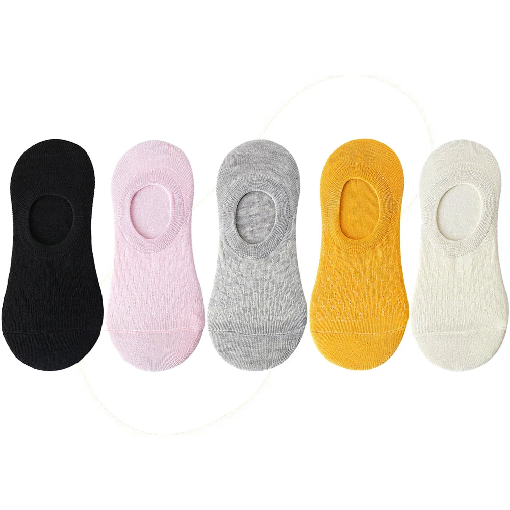 Women's Invisible Boat Socks Set | Breathable Non-Slip Comfort