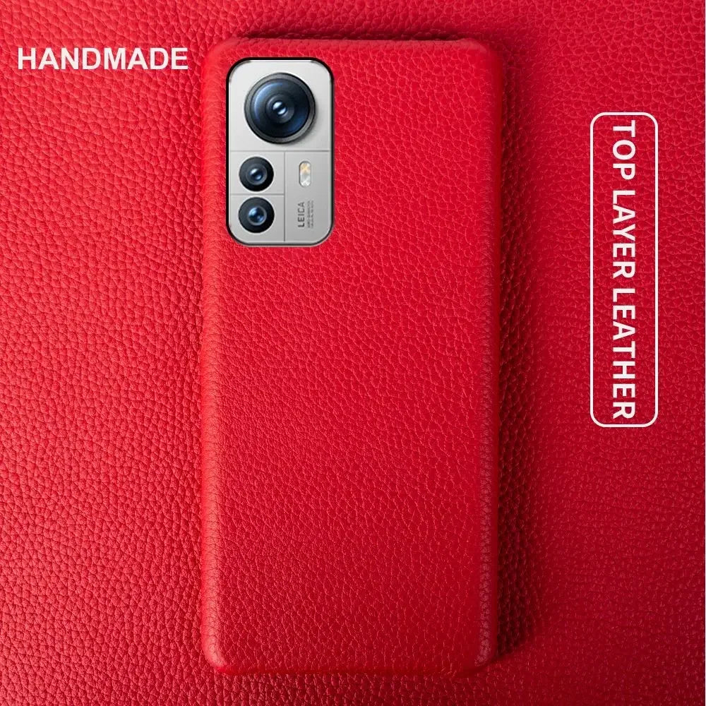 Luxury Genuine Leather Case for Xiaomi Phones | Shockproof Protection