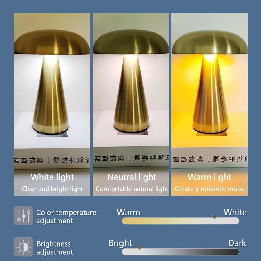 Mushroom LED Night Light | Touch Sensor Table Lamp for Any Space