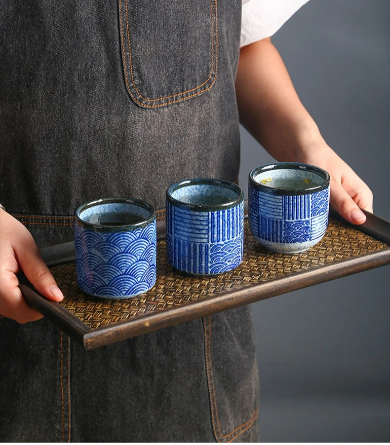 Elegante Taza de Té de Cerámica Ondulada Retro | La Experiencia de Té Perfecta