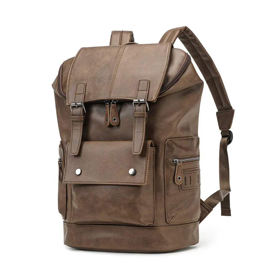 Vintage Luxury PU Leather Backpack | Large Capacity Laptop Bag