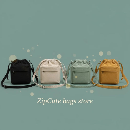 Women's Korean Style Drawstring Bucket Bag | Casual Crossbody
