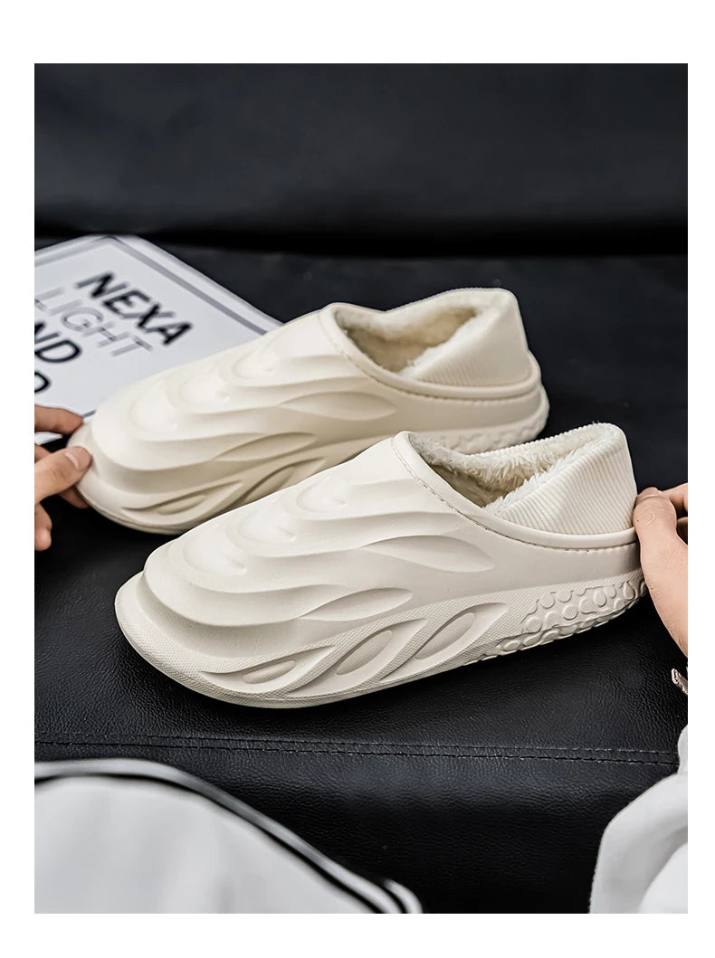 Men’s Velvet-Lined Winter Slippers | Cozy Non-Slip House Shoes