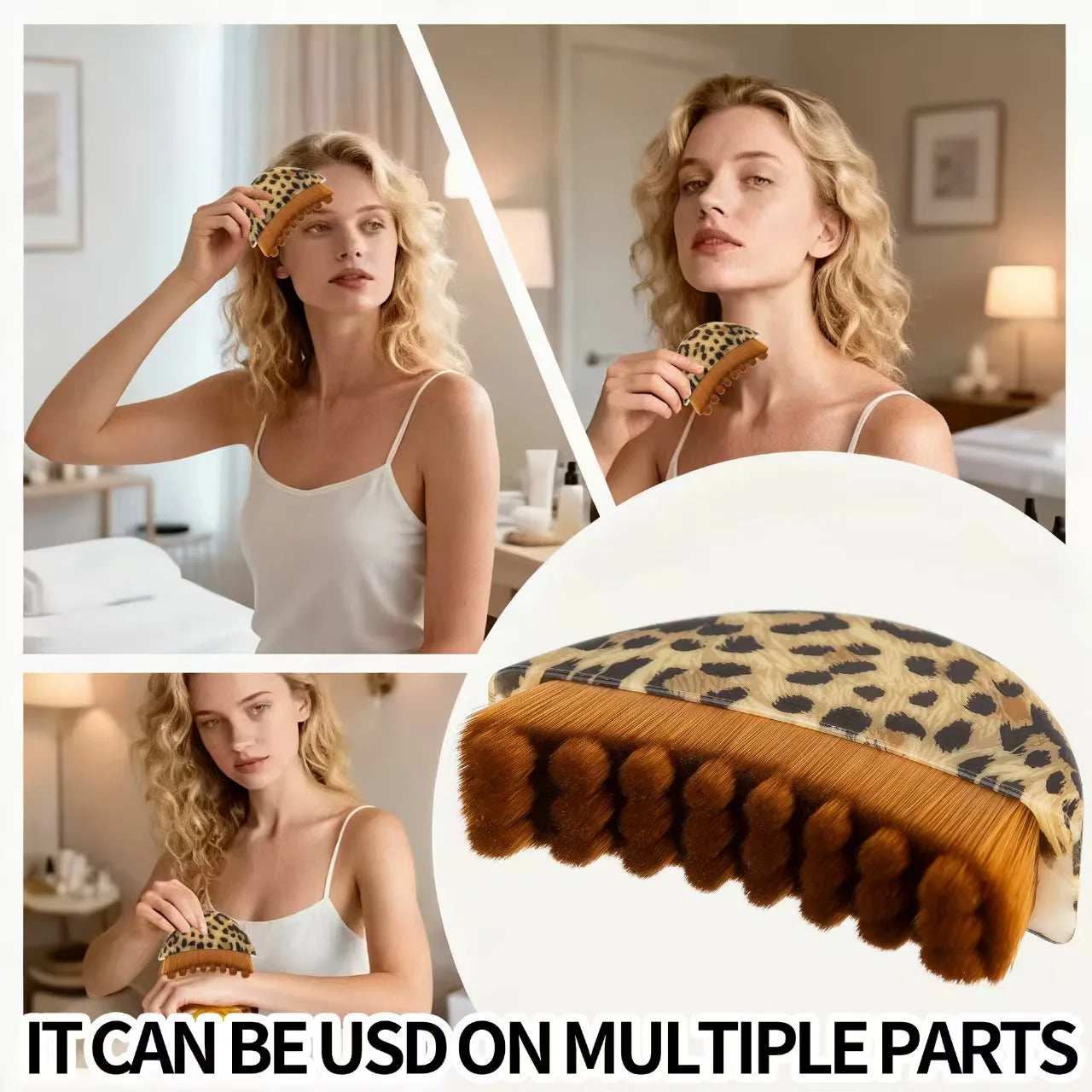 Leopard Lymphatic Contour Face Brush | Facial Drainage Massage Tool