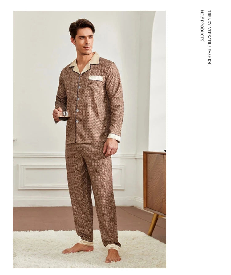 Men's Cozy Satin Pajama Set | Soft Floral Sleepwear