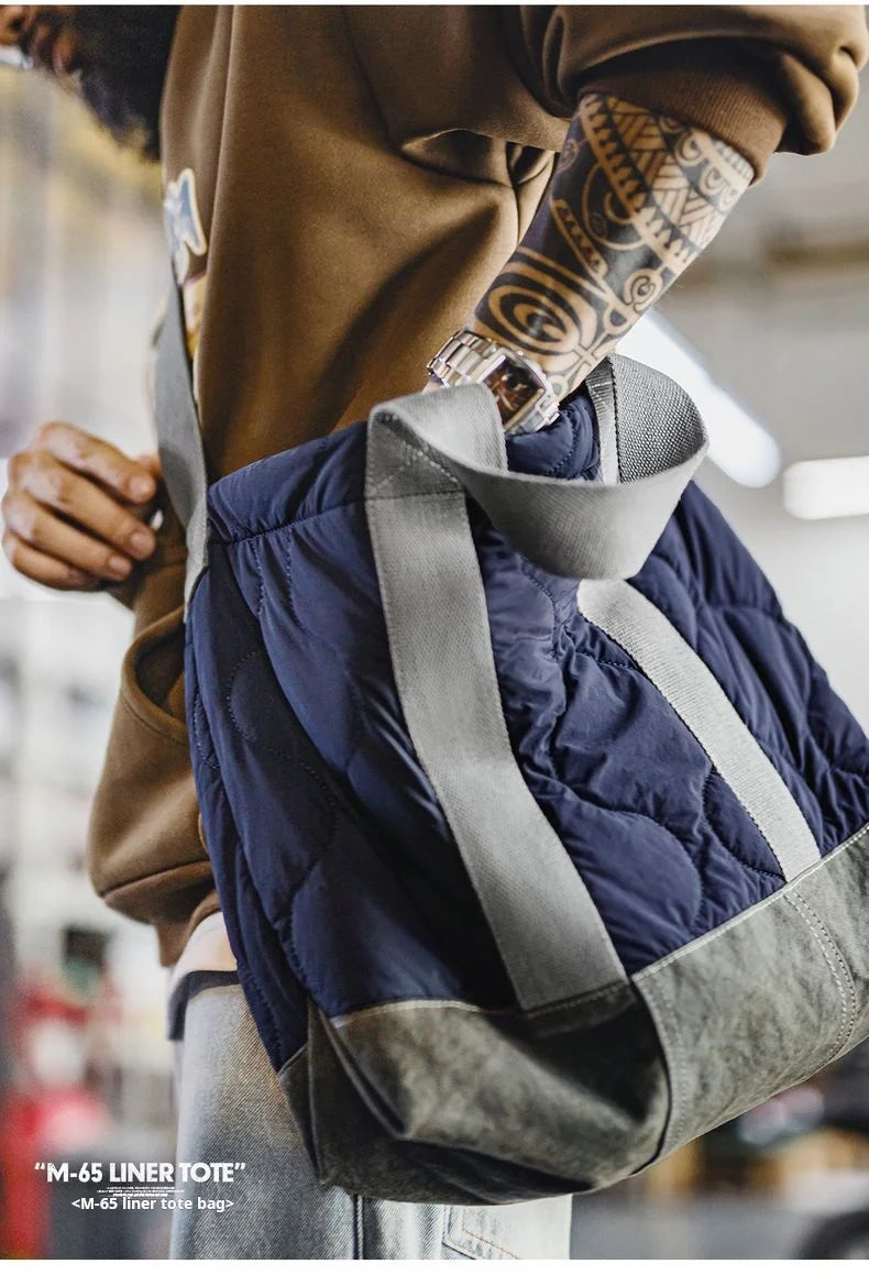 Men's Vintage Military Style Tote Bag | Large Capacity Shoulder Bag