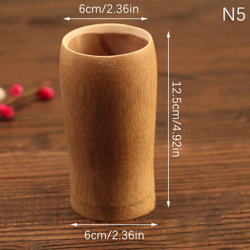 Handmade Bamboo Drinking Mug | Natural Carved Wooden Cup