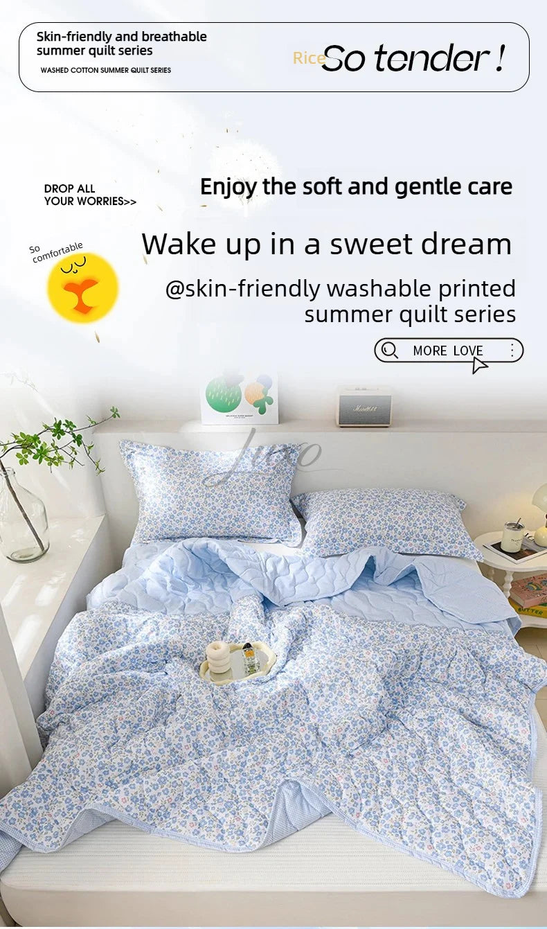 Lightweight Breathable Cooling Summer Quilt | Soft Duvet Comforter