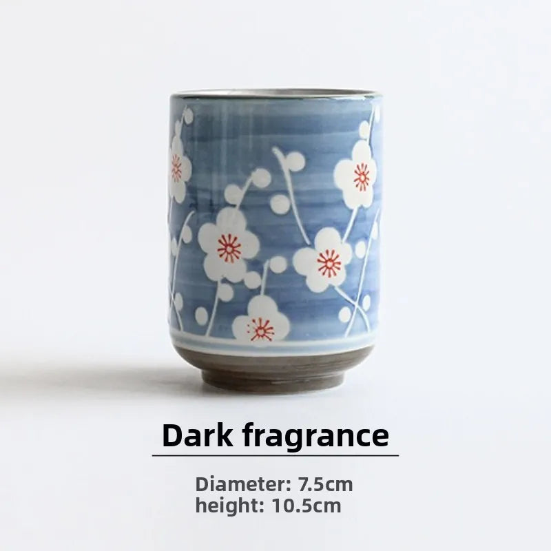 Taza de té japonesa pintada a mano | Taza de cerámica vintage