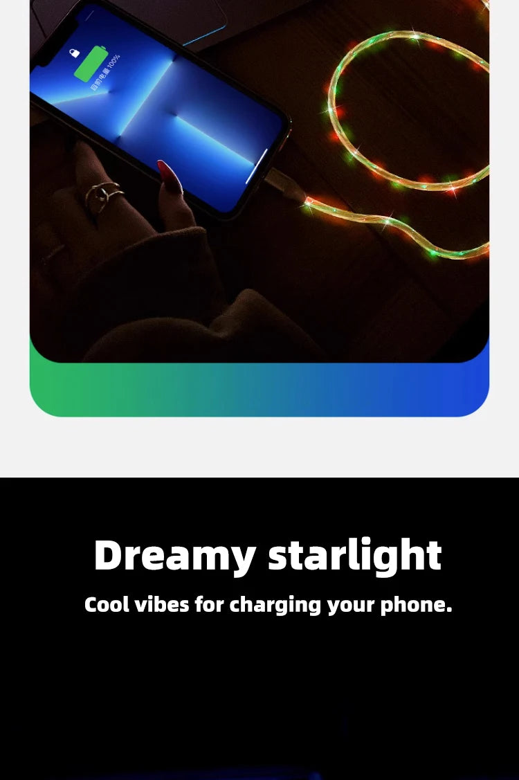 Luminous RGB LED Type C USB Cable | Fast Charger Data Cord