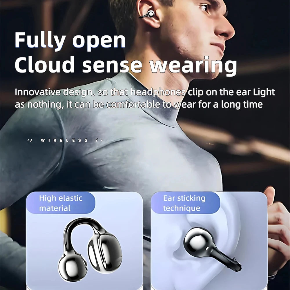 Wireless Bluetooth Open Ear Earbuds | Noise Cancelling Sports Earphones