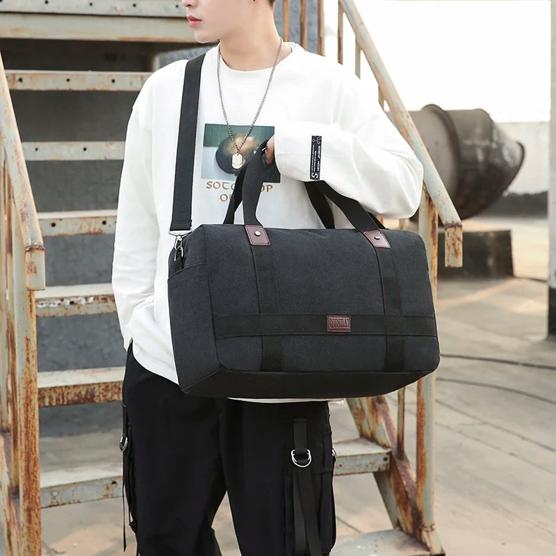 Men's Versatile Canvas Travel Bag | Large Capacity Weekend Duffel