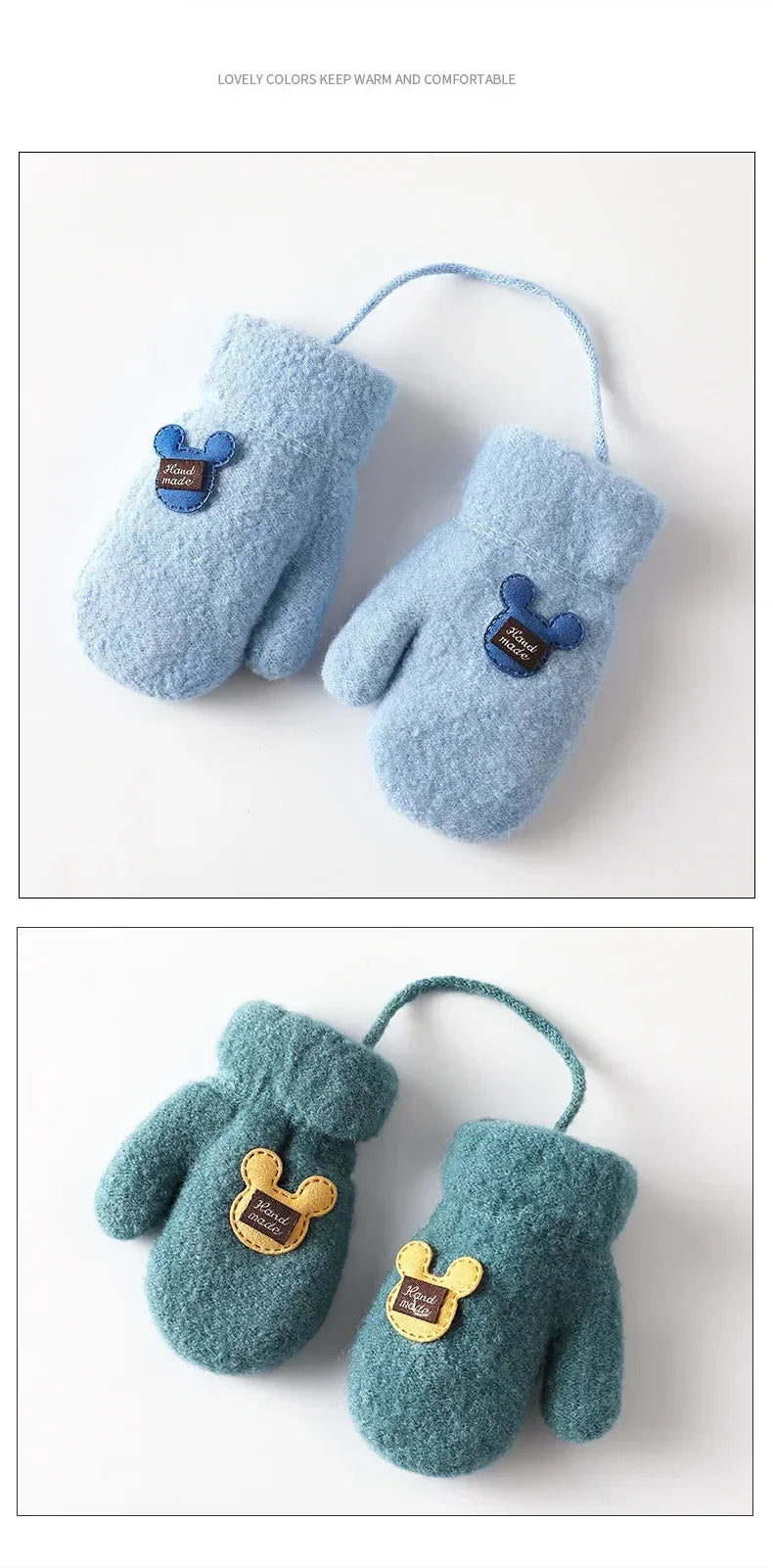 Warm Winter Mittens for Kids | Plush Mohair Gloves for Girls & Boys