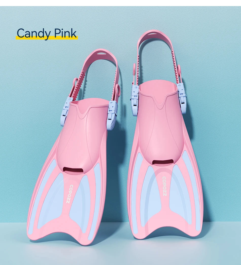Adjustable Length Snorkel Fins for Kids | Diving Fins for Water Fun