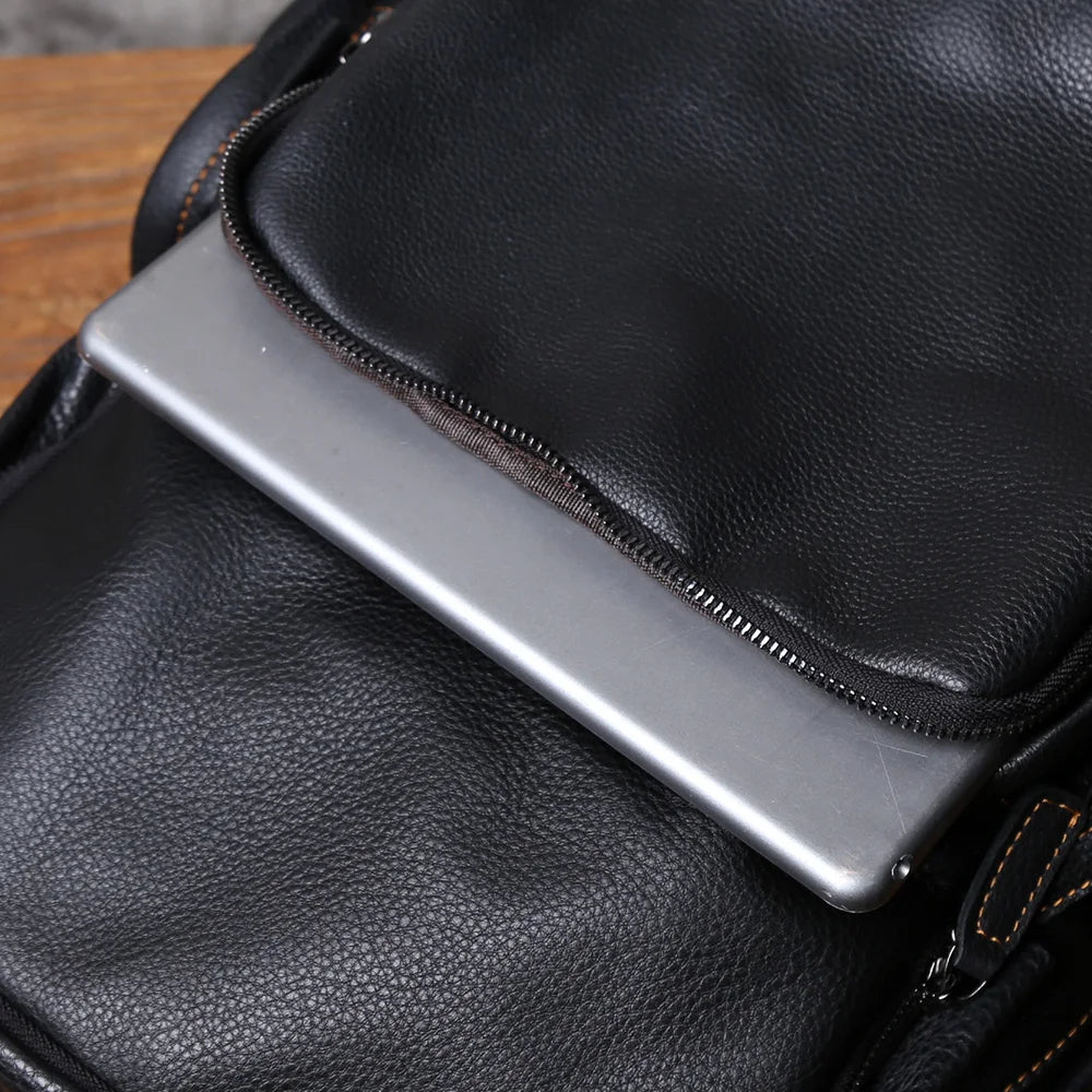 Stylish Leather Men's Backpack for Travel & School | 16-Inch Laptop Bag