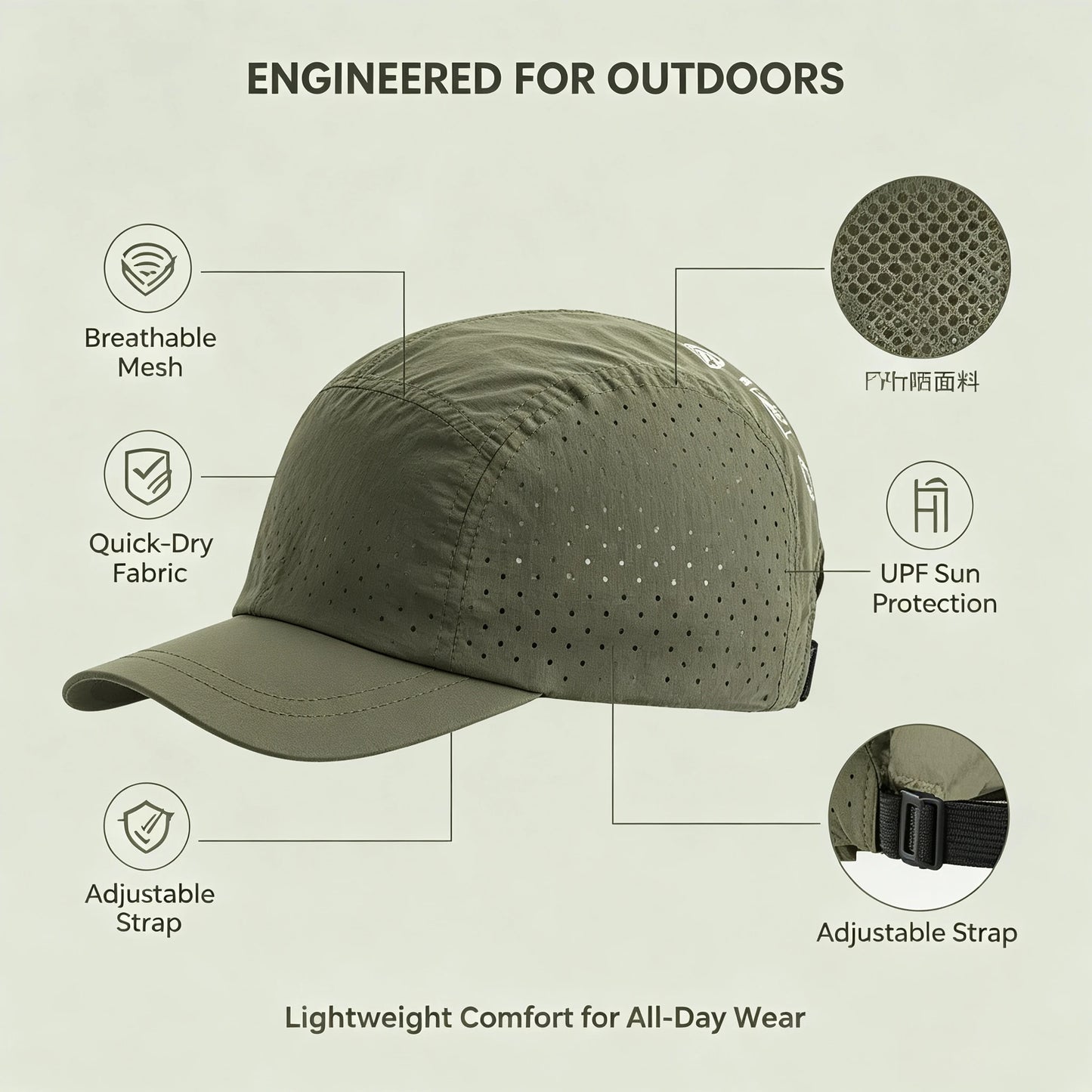 Unisex Quick-Dry UV Sun Hat | Lightweight Outdoor Cap for All